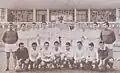 Niculescu (front row, first from the right) with Dinamo Pitești in the 1964–65 season