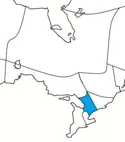 The boundaries of the diocese within the Ecclesiastical Province of Ontario.