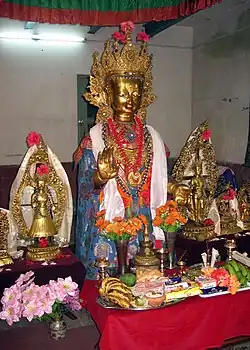 Dīpankara Buddha on display during Gunla.