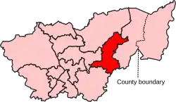 Map showing the location of the Doncaster Central constituency in South Yorkshire under the boundaries created by the 2023 boundary review and first used at the 2024 general election.