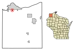Location of the Village of Superior in Douglas County, Wisconsin