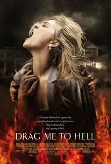 In a dark night, a few hands grab a woman into a fire. The film's tagline reads: "Christine Brown has a good job, a great boyfriend, and a bright future. But in three days, she's going to hell."