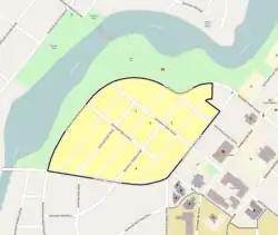 Map of the historic district boundaries.