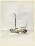 1887 watercolour of a Dutch Barge