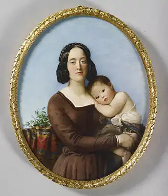 The Duchess of Buccleuch and her daughter Lady Victoria (1847)