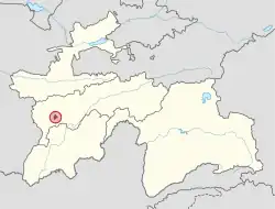 Location of Dushanbe in Tajikistan