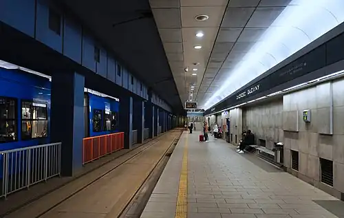 View of the station platform and tracks