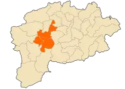 Map of Guelma Province highlighting the district