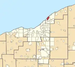 Location of Eastlake in Greater Cleveland