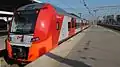 Electric train Lastochka (eng. Swallow) ES2G-016 Moscow-Tver at the Leningradsky railway station