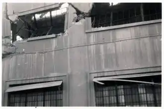 Debris and damage of Swift & Co. building (second floor) in Santiago de Cuba after 1932 earthquake.