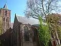 A view of a church in Edam (Grote of Sint-Nicolaaskerk).