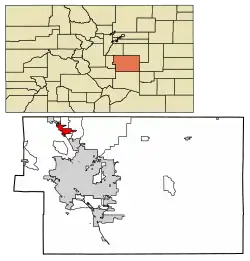 Location of Monument in El Paso County, Colorado.