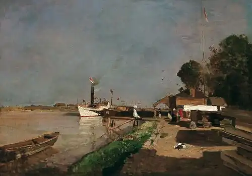 The Steamer Station opposite Kaisermühlen, Vienna [de] (c.1872)