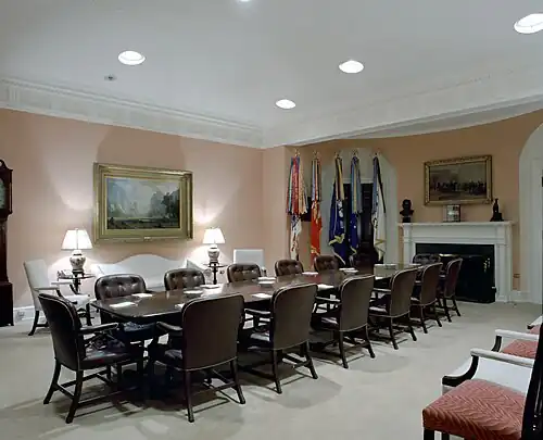 A view of the Roosevelt Room during the Reagan administration (1983)