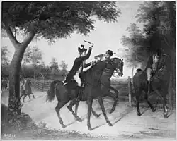 Another version by James Peale's painting of encounter between Allan McLane and British dragoons