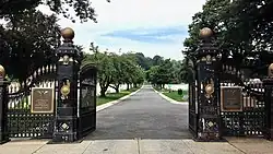 Main entrance to Cypress Hills National Cemetery, located at 625 Jamaica Avenue.