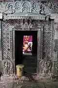 Ornate eastern doorway entrance to the vestibule and sanctum in Kalleshvara temple at Bagali
