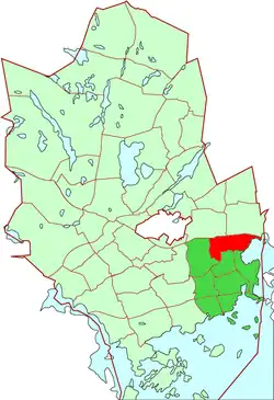 Location of Laajalahti within Espoo