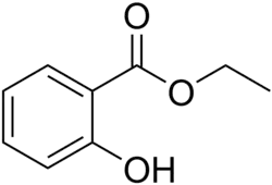 Structural formula of ethyl salicylate