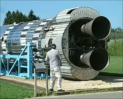 Blue Streak stage engines on display at Euro Space Center