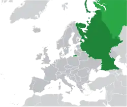 Map showing Russia in Europe