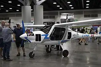 Electric aircraft by Pipistrel at Everything Electric Canada 2024.