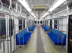 The interior of car 1083 in May 2017