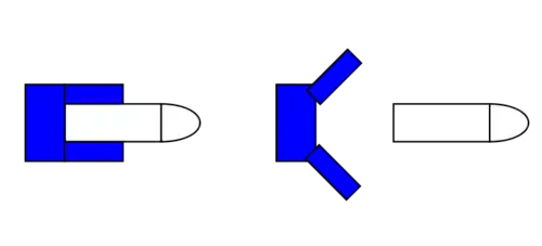 Expanding cup sabot function