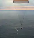 Soyuz MS-26 descends back to the Kazakh Steppe under a parachute