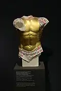 Experimental color reconstruction of a marble torso from the Athenian Acropolis, Liebieghaus Frankfurt