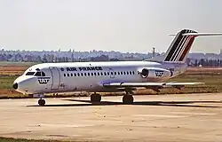 F-GDUU Fokker F-28-2000 Fellowship, Air France with TAT (Transport Aérien Transrégional) titles, 1989