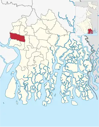 Location of Falta community development block in South 24 Parganas district