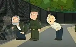 Screenshot from Family Guy of a Vietnamese man insulting Vietnam veterans