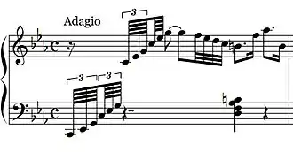 Bar 1, featuring triplet hemidemisemiquavers