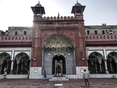 A color photograph of a mosque