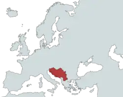 Map of the Federal People's Republic of Yugoslavia.