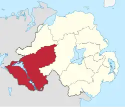 Fermanagh and Omagh shown within Northern Ireland