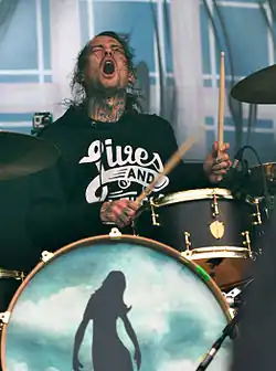 Mike Fuentes performing with Pierce the Veil at Rock am Ring 2013