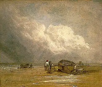 Robert Ladbrooke, Fishermen on a Beach with Boats (undated), Norfolk Museums Collections