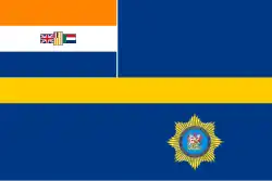 Flag of the South African Police, which had a canton with the RSA's national flag in it.