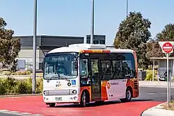 A FlexiRide bus operating at Tarneit station