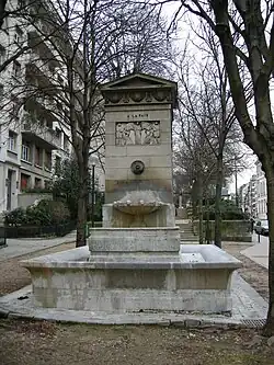 Fontaine de la Paix, Allée du Seminaire, 6th arrondissement, (1806-1810). Originally in Place Saint-Sulpice, then in the marché Saint-Germain. Detournelle, architect, Caraffe, Voinier, Jean-Joseph Espercieux and Marquois, sculptors.