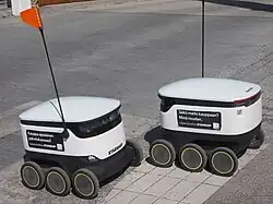 In the 2020s, multiple online food delivery services such as DoorDash, Uber Eats, Postmates, Grubhub, and Just Eat Takeaway became popular, becoming popular during and after the COVID-19 pandemic. Food delivery robots also became popular in the 2020s and were finally to the point they could be used to deliver food around larger areas such as college campuses.