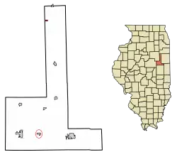 Location of Kempton in Ford County, Illinois