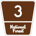 Forest Highway 3 marker