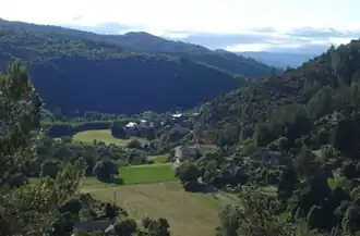A view of Moissac's valley, toward the north from the old castle