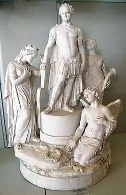 Neoclassical group of Charles Theodore, Elector of Bavaria in biscuit porcelain, c. 1792