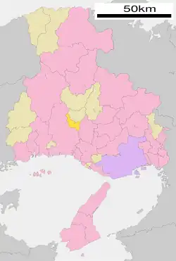 Location of Fukusaki in Hyōgo Prefecture