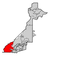 Location in Fulton County and the state of Georgia